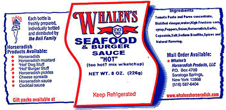 Whalen's Horseradish Products, Inc. Issues Allergy Alert on Undeclared Anchovy in Whalen's Seafood & Burger Sauce